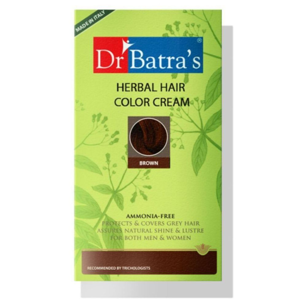 Buy Dr Batra's Herbal Ammonia Free Hair Color Cream Brown - 130 gm - Purplle