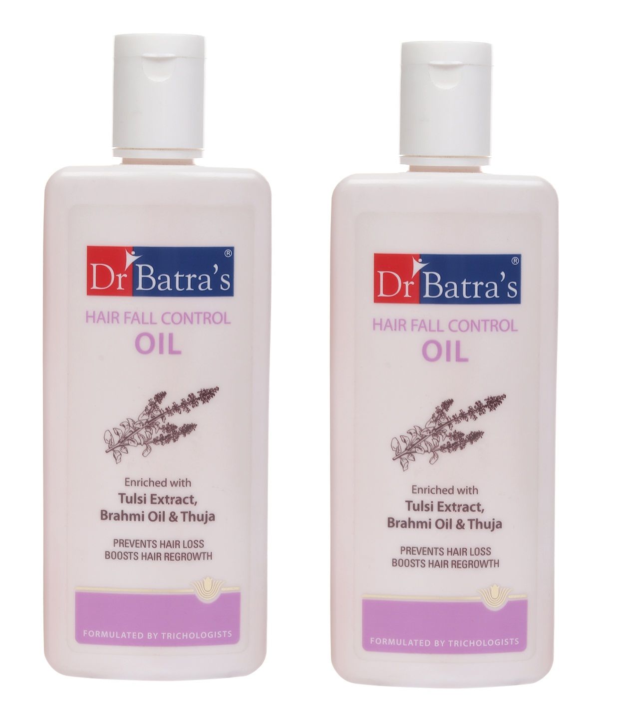 Buy Dr Batra's Hair Fall Control Oil Enriched With Tulsi Extract, Brahmi Oil & Thuja - 200 ml (Pack of 2) - Purplle
