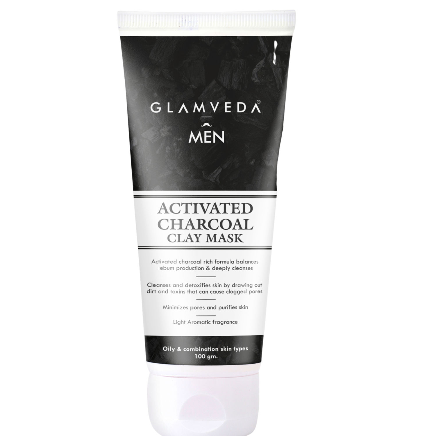 Buy Glamveda Men Activated Charcoal Detox Clay Mask (100 ml) - Purplle