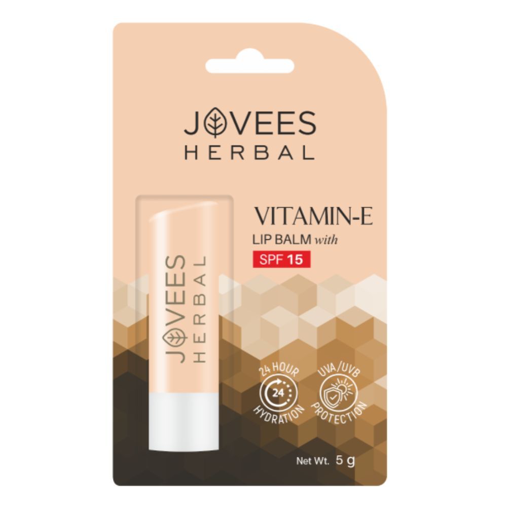 Buy Jovees Herbal Vitamin E Lip Balm with SPF 15 | 24 Hour Hydration | Rejuvenates Dry and Chapped Lips | Gives Soft and Supple Lips 5gm - Purplle