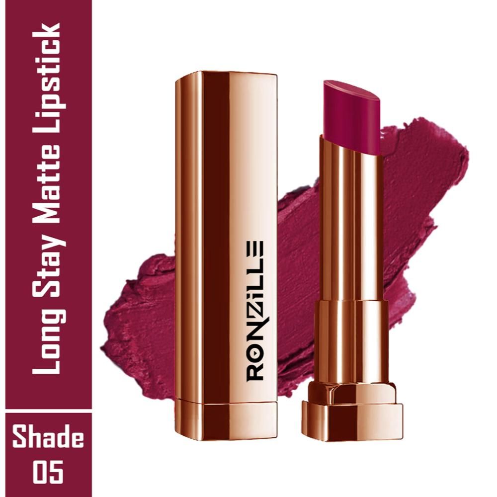 Buy Ronzille RC Long Stay Creamy Matte Lipstick With Intense Colour -05 - Purplle