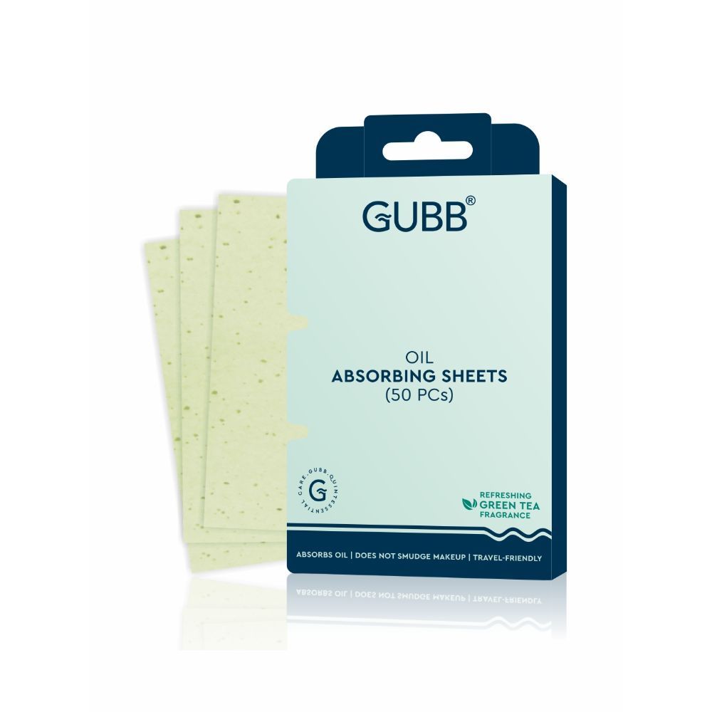 Buy GUBB Blotting Paper for Oily Skin with Green Tea Fragrance - 50 Oil Absorbing Sheets - Purplle