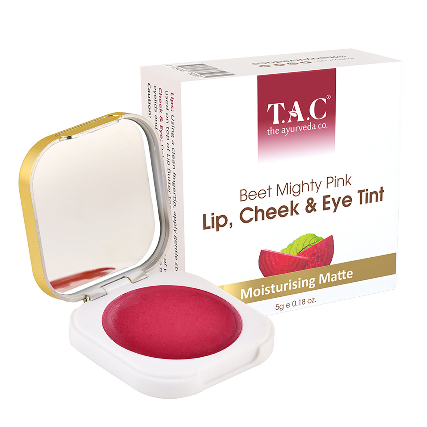 Buy TAC - The Ayurveda Co. Beet Mighty Pink Lip & Cheek , EyeTint with Moisturising Matte, 5gm - Purplle
