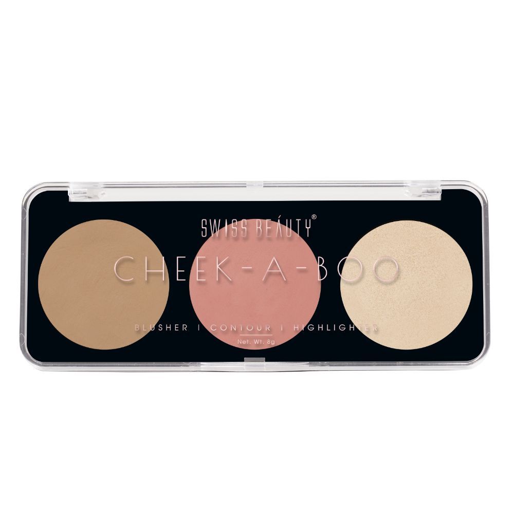 Buy Swiss Beauty Cheek-A-Boo 3 In One Blusher|Contour|Highlighter 02 - Purplle