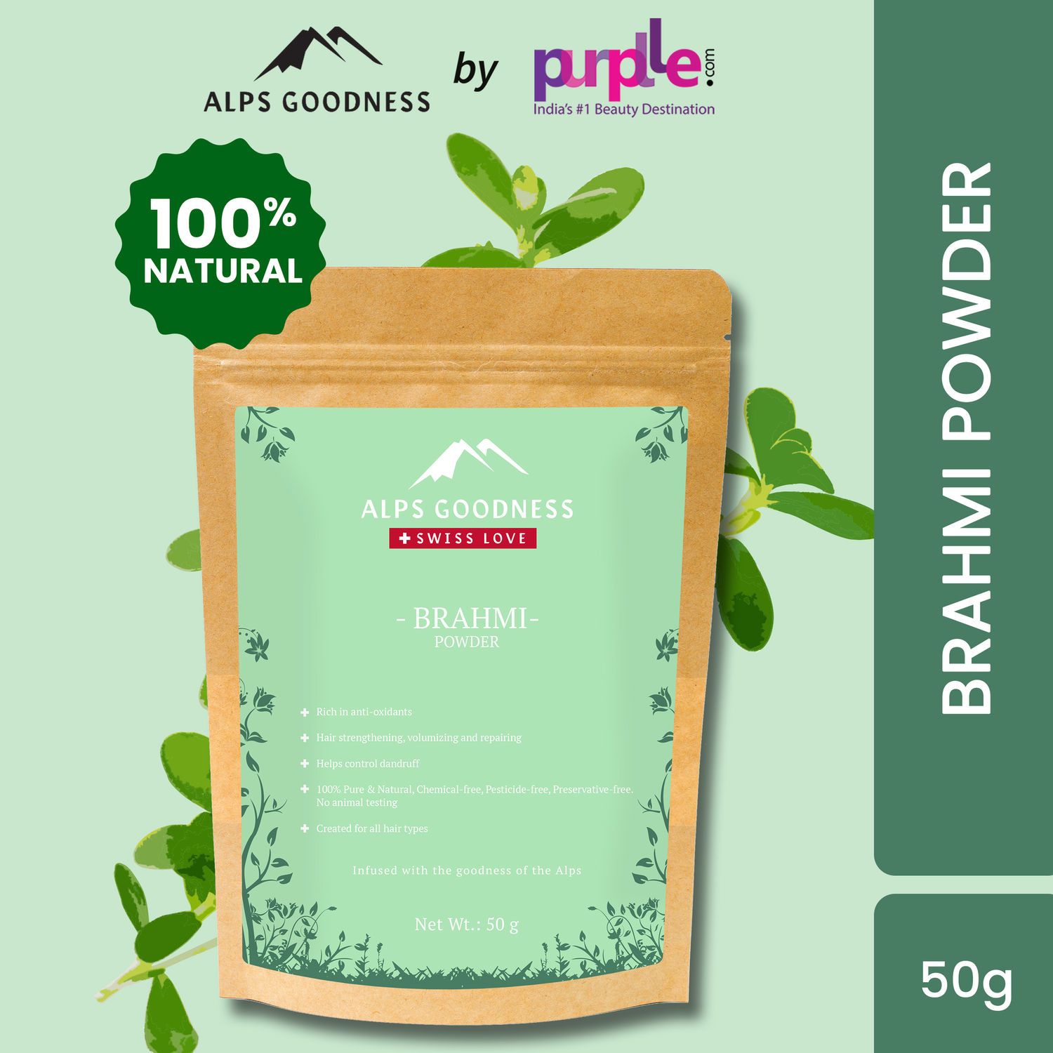 Buy Alps Goodness Powder - Brahmi (50 gm) - Purplle