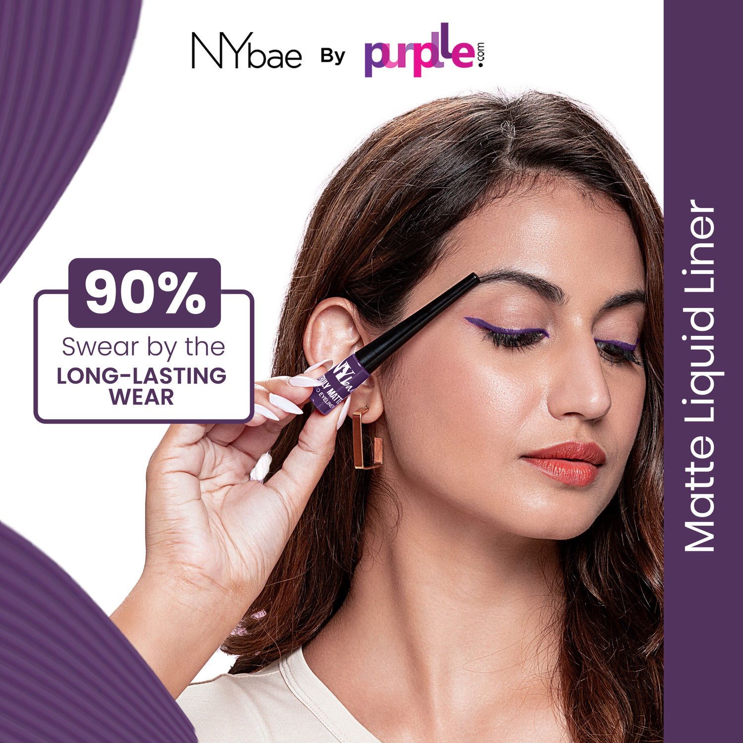 Buy NY Bae Truly Matte Liquid Eyeliner | Quick Dry | Waterproof | Long Lasting | Smudgeproof Eye Makeup | Popular Plum (4.5ml) - Purplle