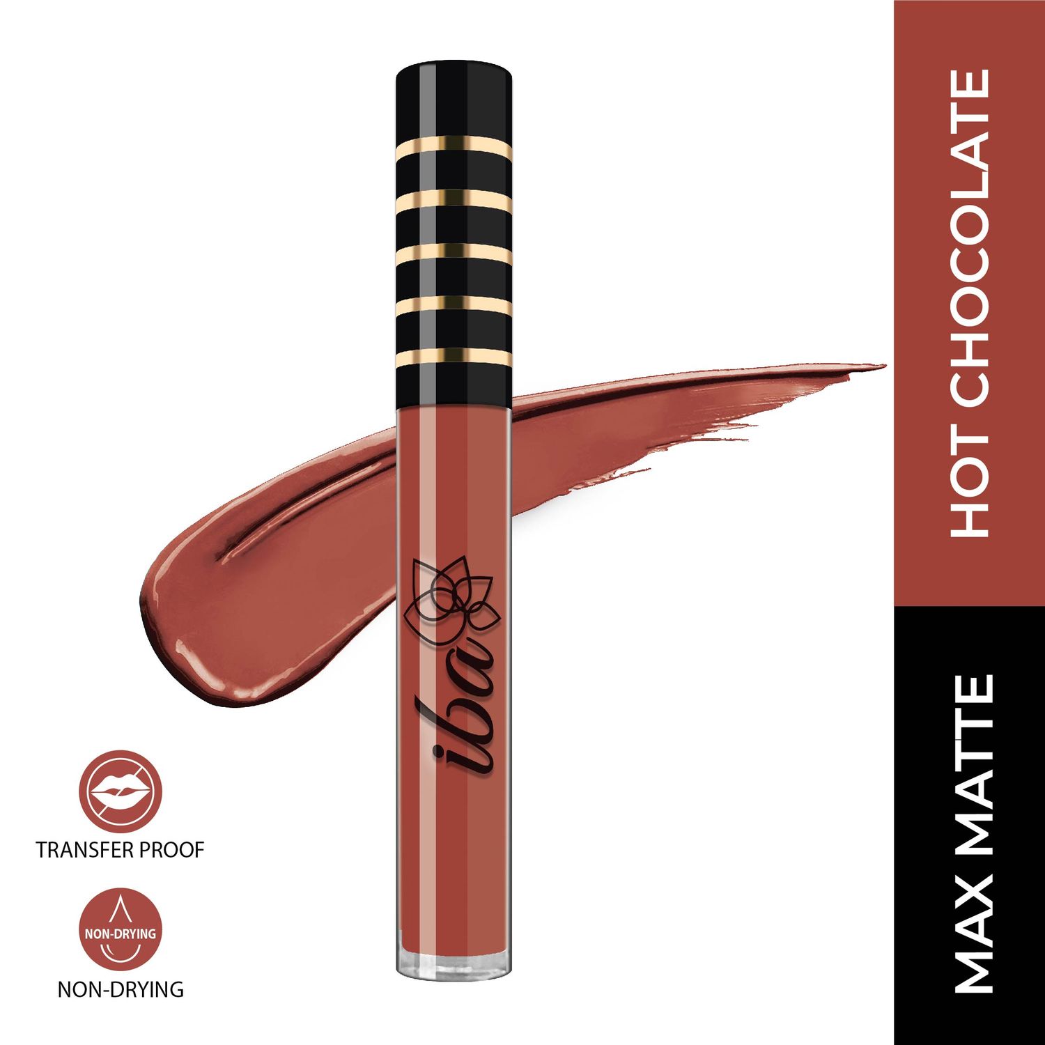 Buy Iba Maxx Matte Liquid Lipstick Shade - Hot Chocolate, 2.6Ml | Transfer Proof | Velvet Matte Finish Creamy Lipstick | Highly Pigmented And Long Lasting | Non-Drying| 100% Vegan & Cruelty Free - Purplle