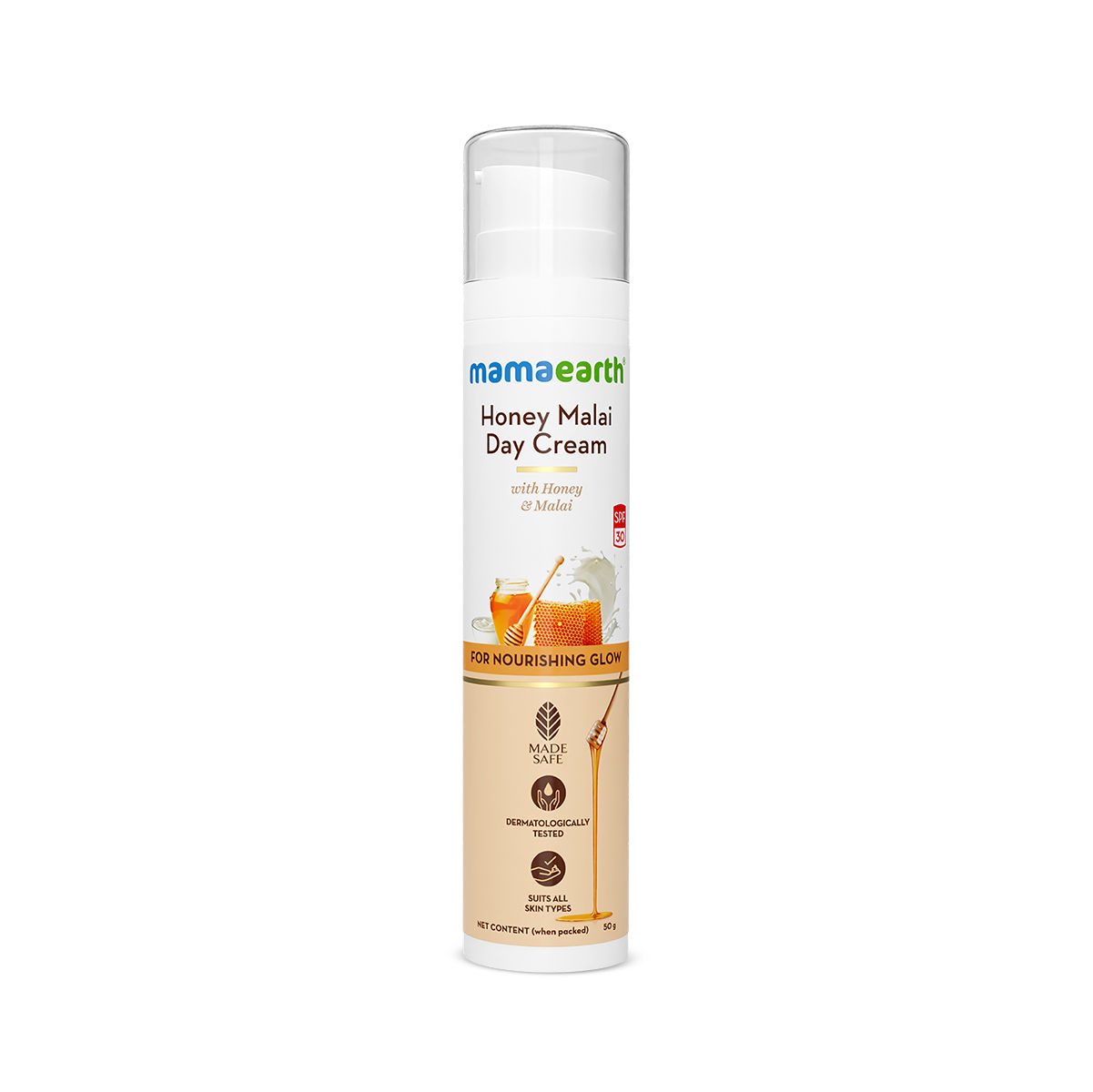 Buy Mamaearth Honey Malai Day Cream SPF 30 with Honey & Malai for Nourishing Glow - 50 g - Purplle