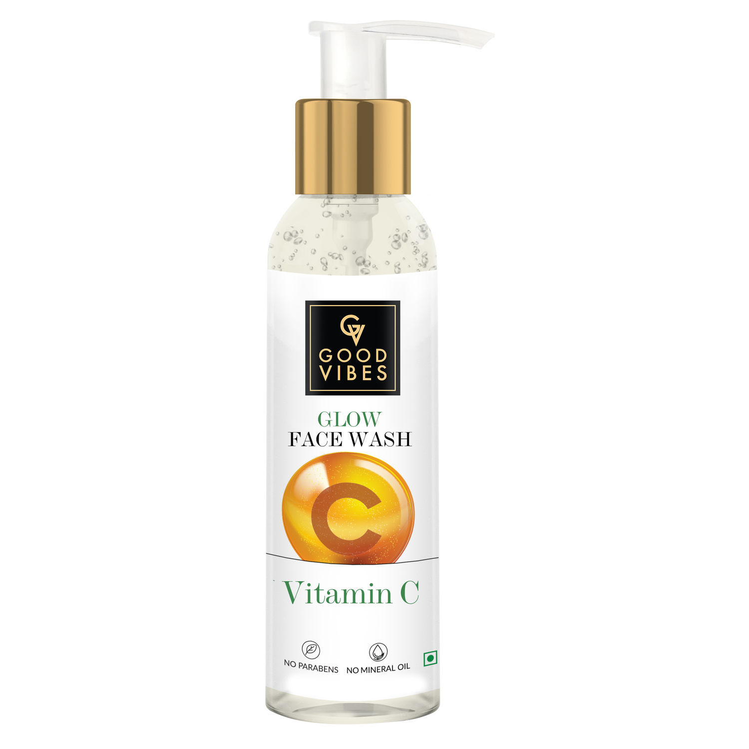 Buy Good Vibes Vitamin C Glow Face Wash | Deep Cleansing, Brightening, Refreshing | No Parabens, No Mineral Oil, No Animal Testing (120 ml) - Purplle