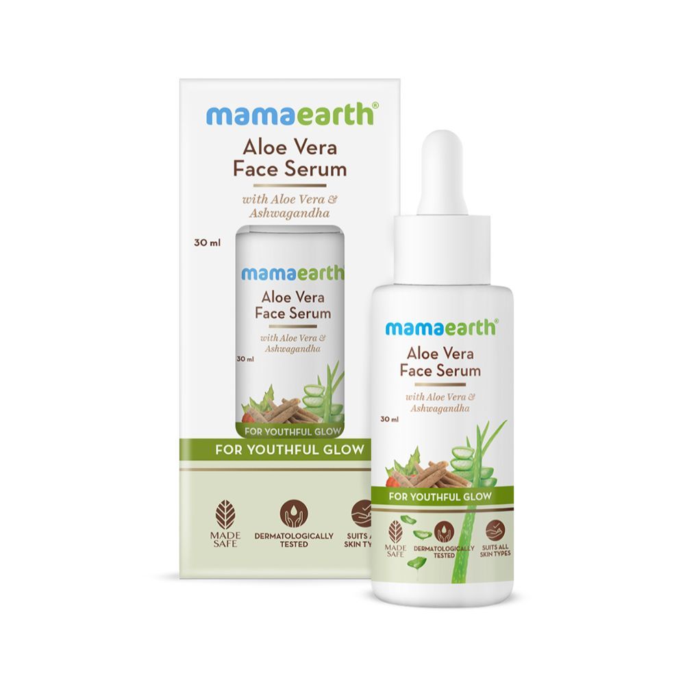 Buy Mamaearth Aloe Vera Face Serum for glowing skin, with Aloe Vera & Ashwagandha for a Youthful Glow - Purplle