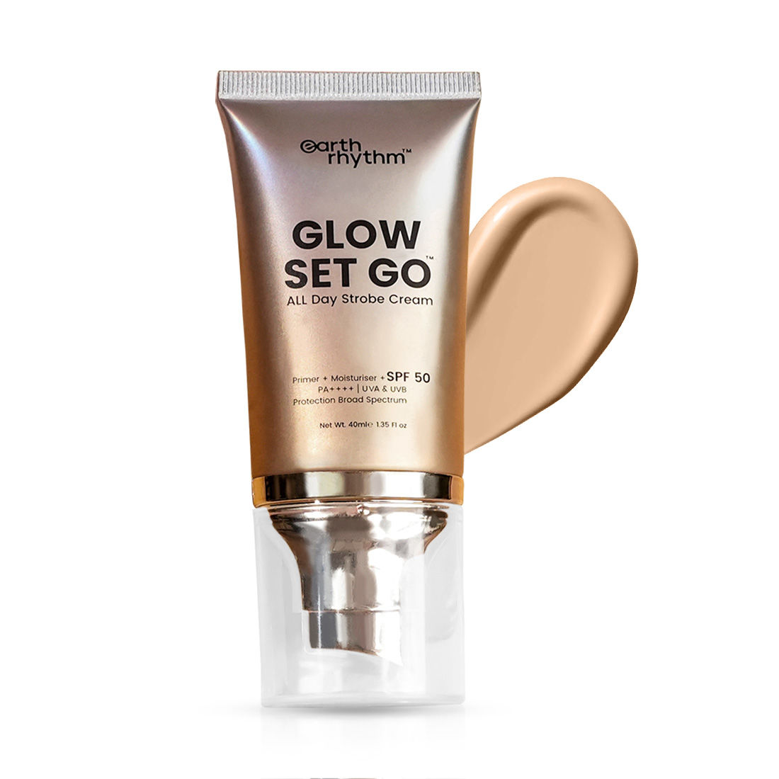 Buy Earth Rhythm - Glow Set Go - All day Strobe Creme - SPF 50 - Pearly Glow | Primer + Moisturiser + SPF 50 | PA++++ UVA & UVB Prtection Broad Spectrum| for Women - 40 ML - Purplle