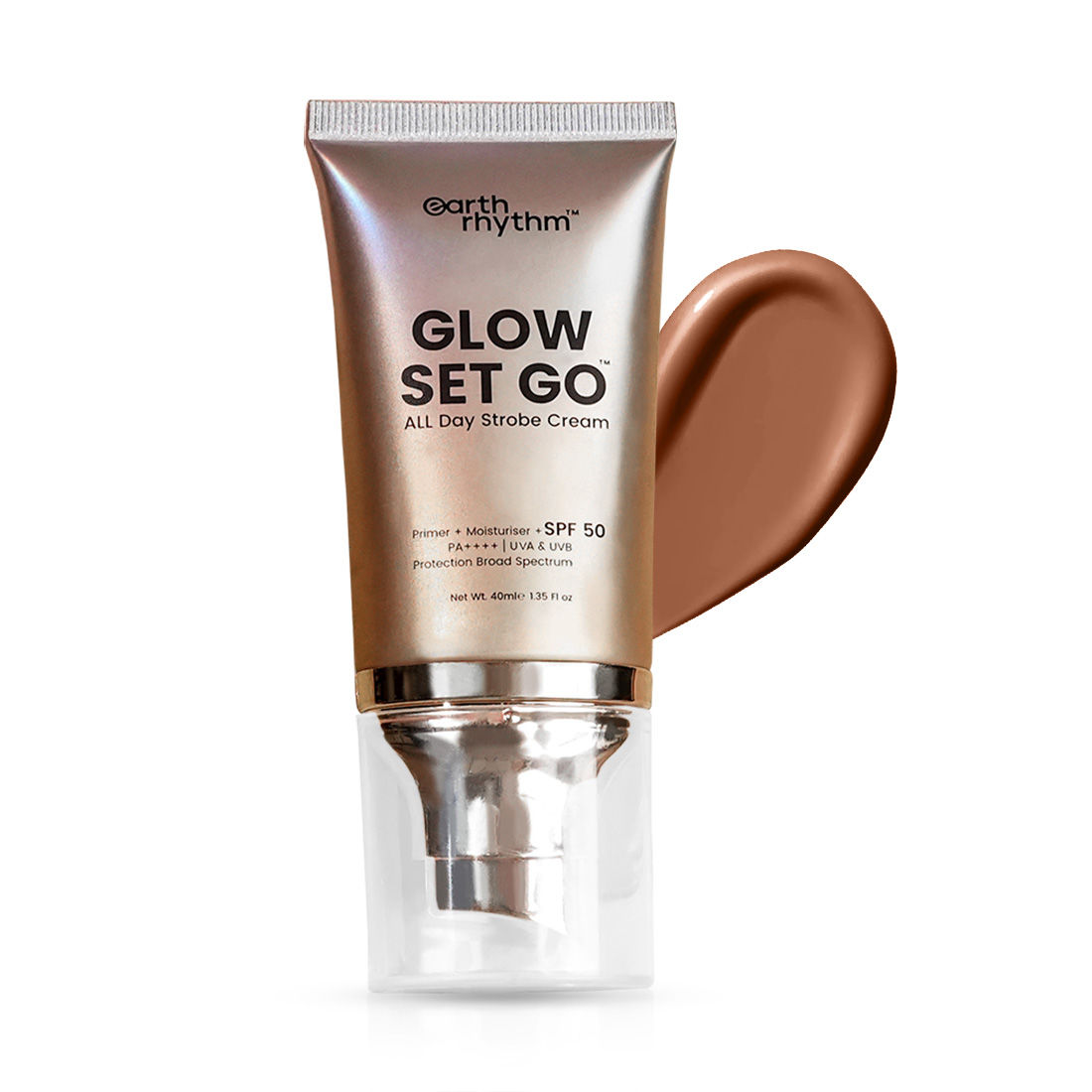 Buy Earth Rhythm - Glow Set Go - All day Strobe Creme - SPF 50 - Bronze Age | Creates Luminous Base, Adds Radiance Post Makeup, Protects from Sun Damage | for All Skin Types | for Women - 40 ML - Purplle