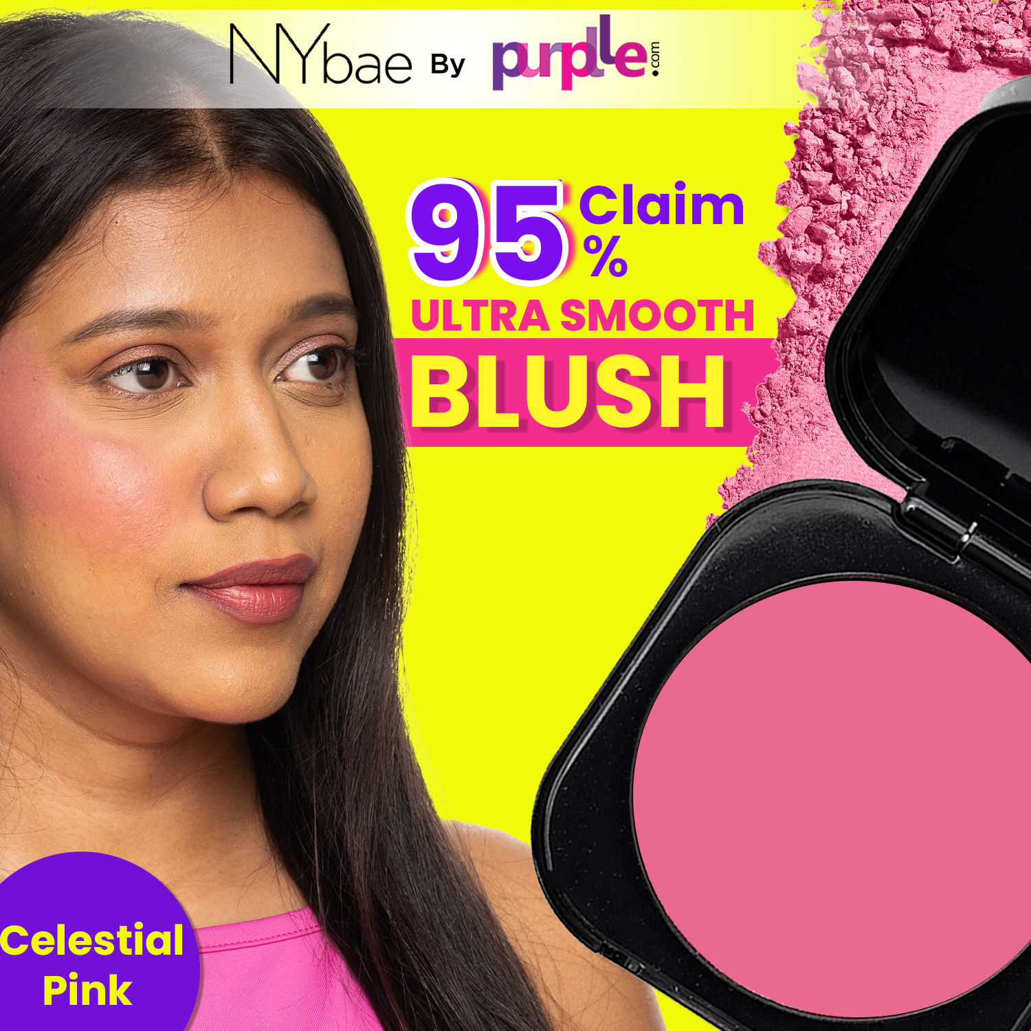 Buy NY Bae Sunset Skyline Blush - Celestial Pink 03 (5 g) | Pink | Matte Finish | Rich Colour | Super Blendable | Multipurpose | Travel Friendly - Purplle