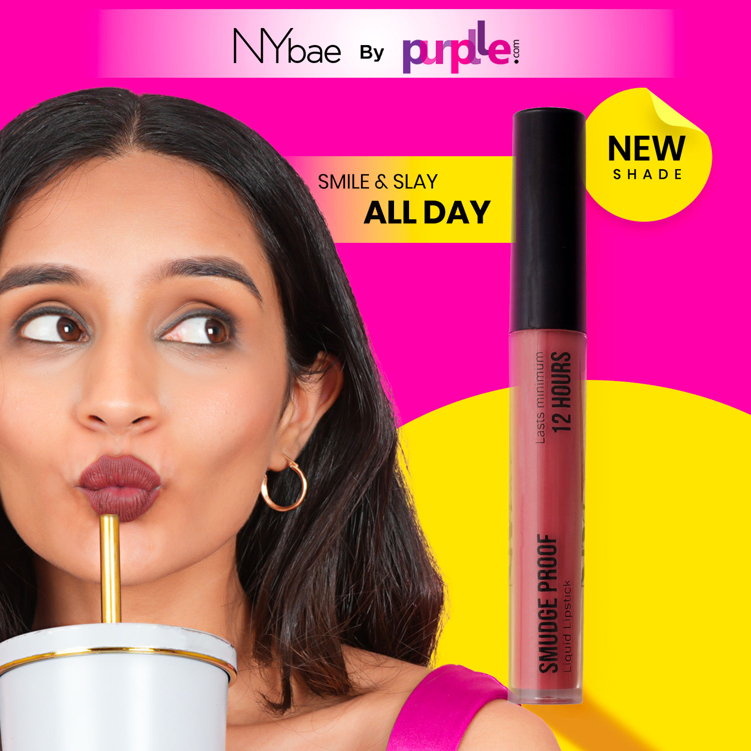 Buy NY Bae Smudge Proof Liquid Lipstick | Lasts Minimum 12 Hours | Super Pigmented | Transfer Proof - Blush Bloom 01 - Purplle