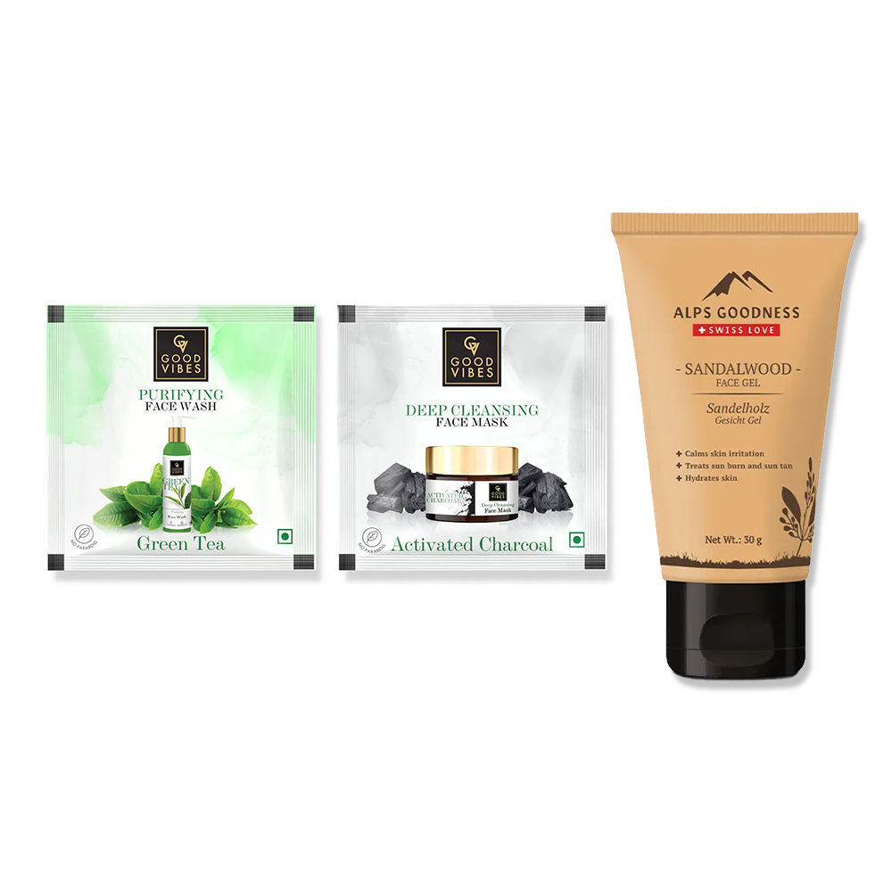 Buy Face Wash and Gel Combo | Good Vibes Face Wash (10 ml) & Alps Face Gel (30 gm) - Purplle