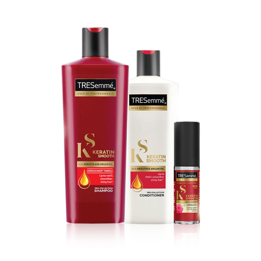 Buy Tresemme Keratin Smooth Shampoo + Conditioner + Serum Combo - Purplle