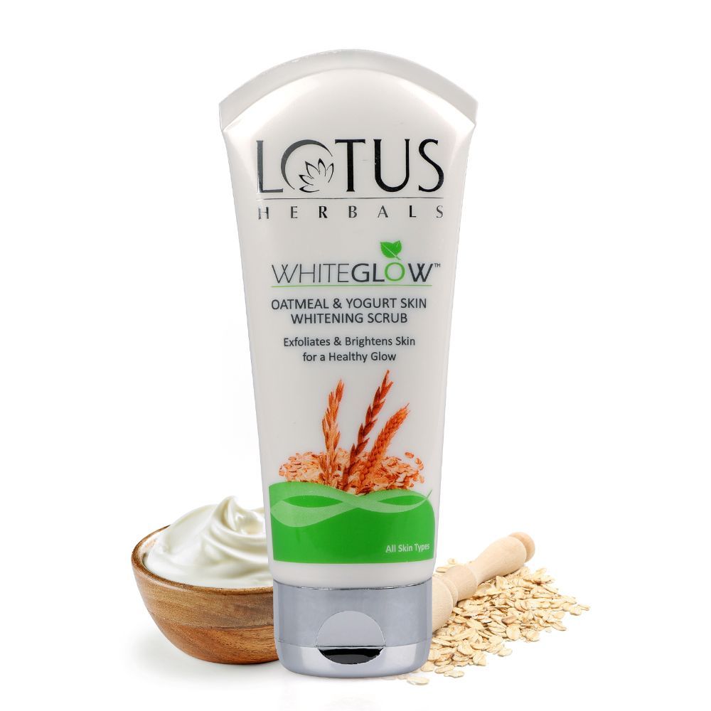 Buy Lotus Herbals Whiteglow Oatmeal & Yogurt Skin Whitening Scrub, 100g - Purplle
