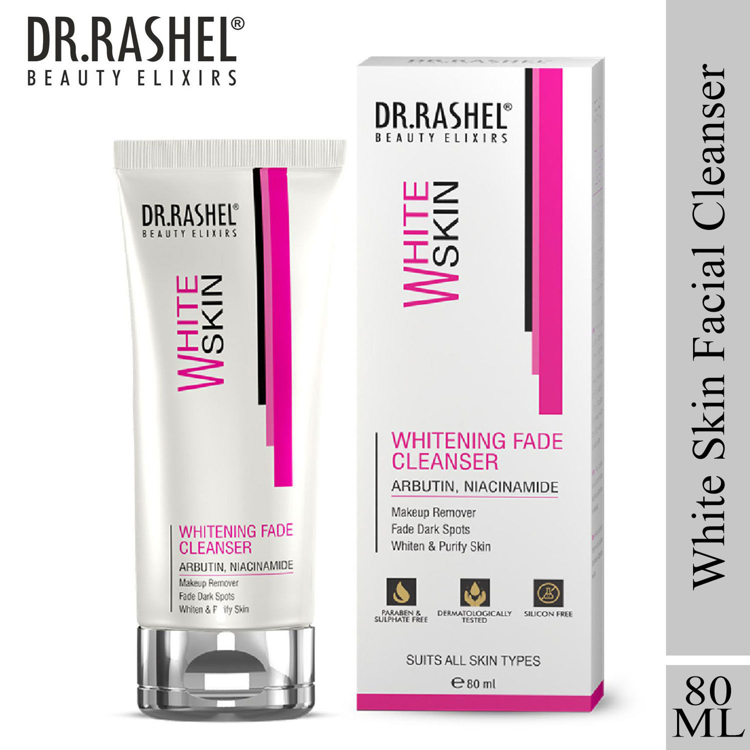Buy Dr.Rashel White Skin Whitening Fade Cleanser With Arbutin And Niacinamide (80ml) - Purplle