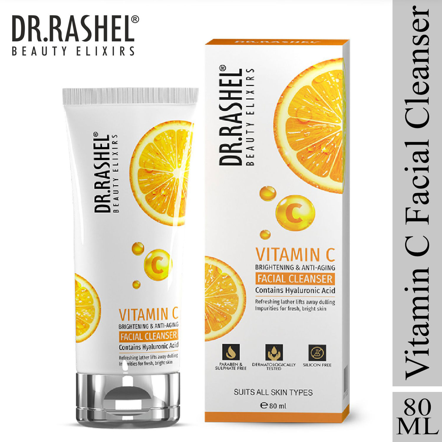 Buy Dr.Rashel Vitamin C Brightening & Anti-Aging Facial Cleanser (80ml) - Purplle