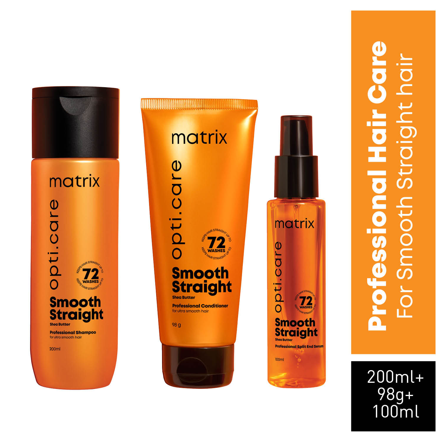 Buy Matrix Opti Care Professional Shampoo for Anti-Frizz Shampoo + Anti-Frizz Conditioner +Anti-Frizz Hair Serum (350ml+98g +100ml) - Purplle