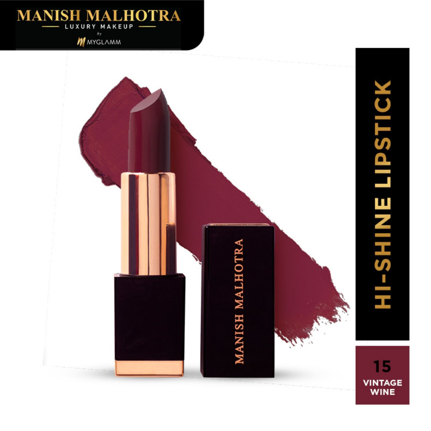 Buy Manish Malhotra Beauty By MyGlamm Hi-Shine Lipstick-Vintage Wine-4gm - Purplle