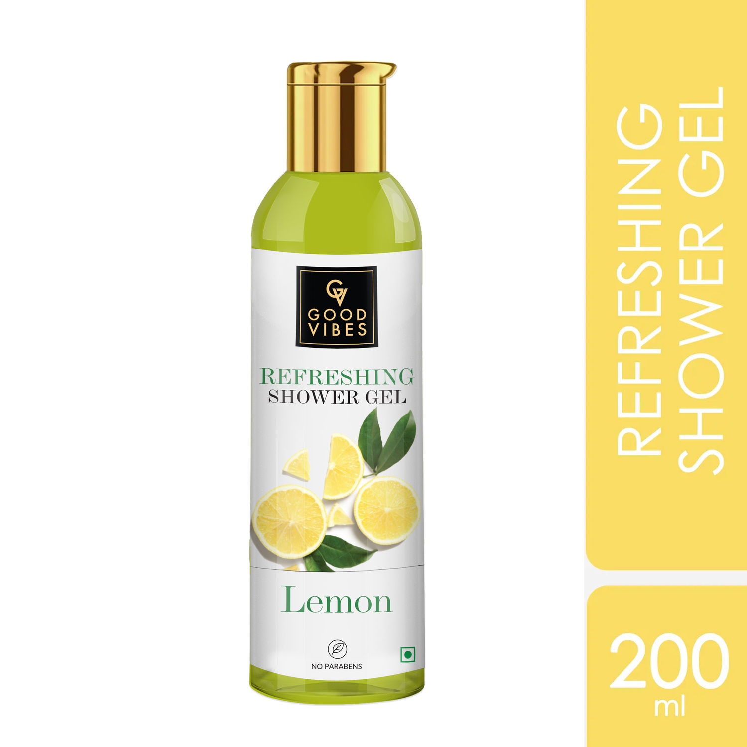 Buy Good Vibes Lemon Refreshing Shower Gel (Body Wash) | Hydrating, Moisturizing, Smoothening (200 ml) - Purplle