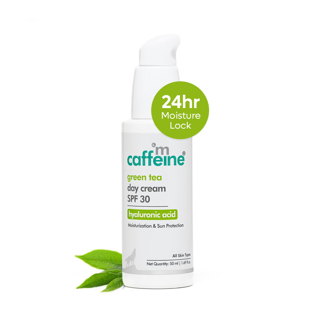 Buy mCaffeine Green Tea day cream SPF 30 with hyaluronic acid - Purplle