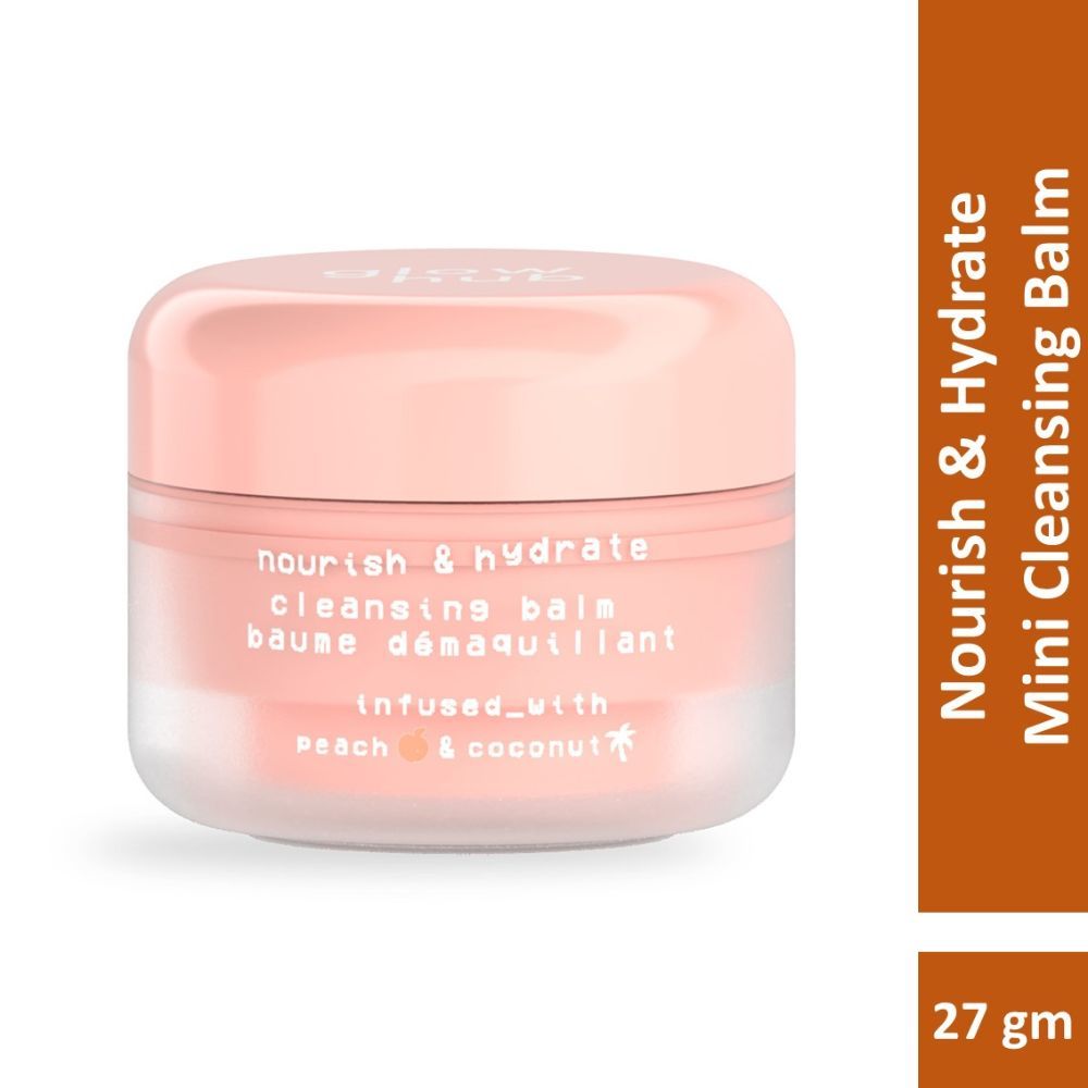 Buy Glow Hub | Mini Nourish & Hydrate Cleansing Balm (27g) | Hyaluronic acid, Peach extract, Coconut water, Shea Butter | Glow enhancing, Hydrating, Nourishing - Purplle