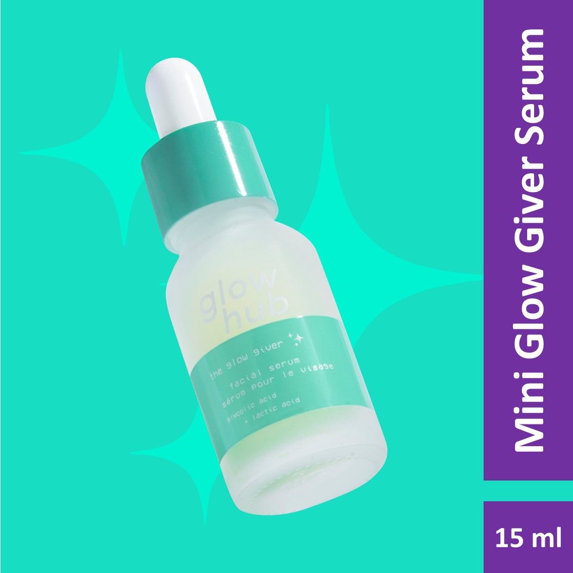 Buy Glow Hub | Mini Glow Giver Serum (15ml) | Lactic & Glycolic Acid | Smoothing, Brightening, Exfoliating - Purplle