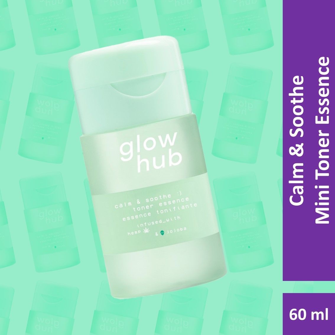 Buy Glow Hub | Mini Calm & Soothe Toner Essence (60ml) | Hemp Seed Oil, Aloe vera, Willow bark extract, Jojoba Extract | Hydrate, Comfort, Refresh - Purplle