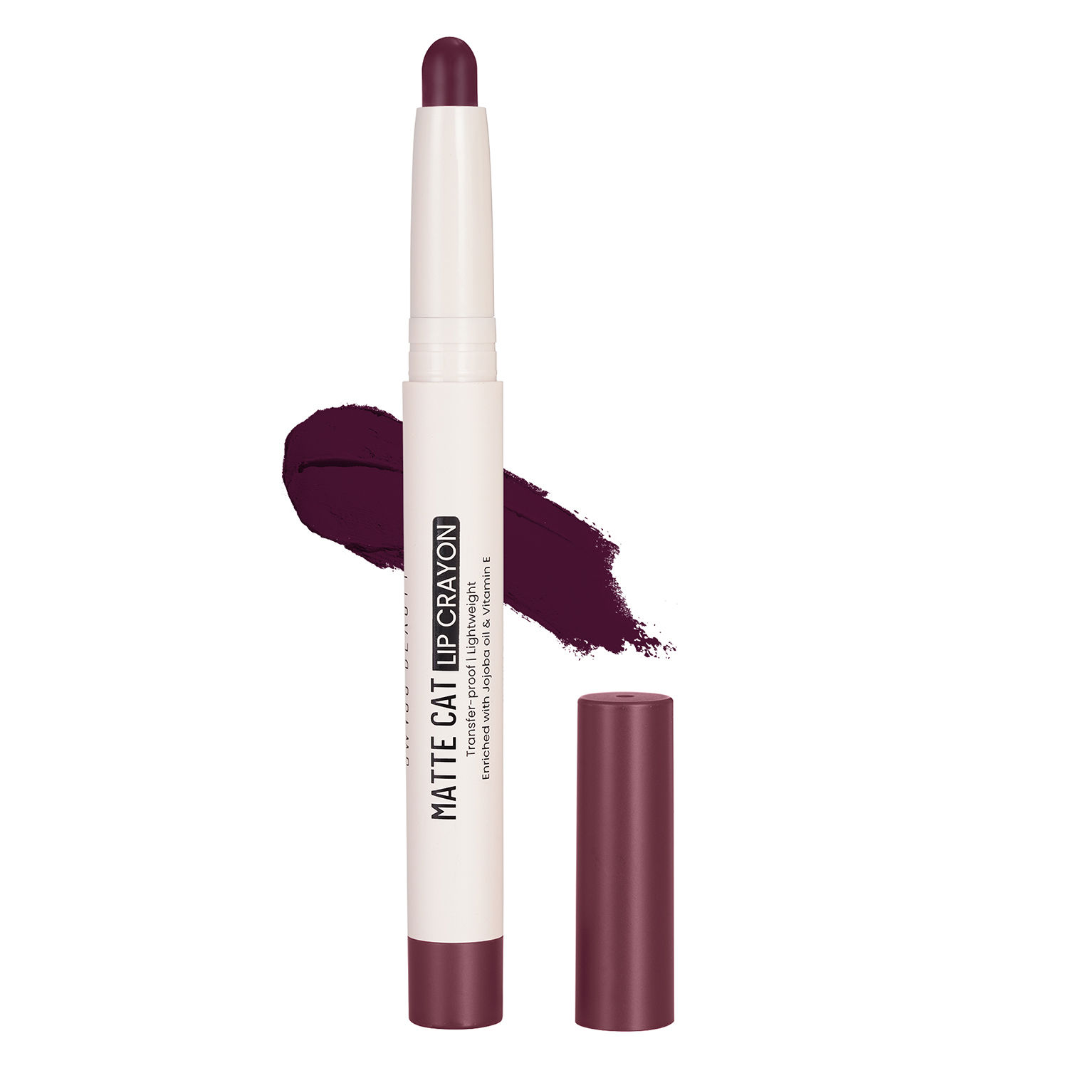 Buy Swiss Beauty Non-Transfer Matte Cat Lip Crayon | Water-Resistant | Long-Lasting 8 Hours Stay | Retractable Lip Crayon |Lighweight|Shade 25 Wicked Wine 1.5 gm - Purplle