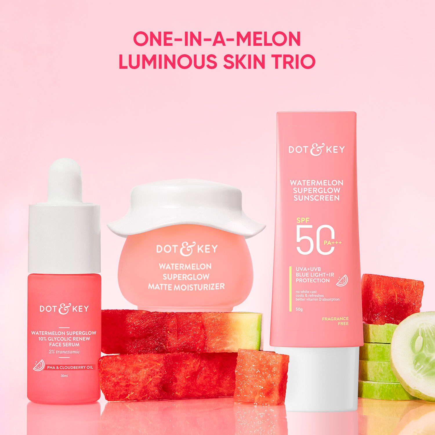 Buy Dot & Key Watermelon Super Glow Skin Care Gift Set - Pack of 3 - Purplle