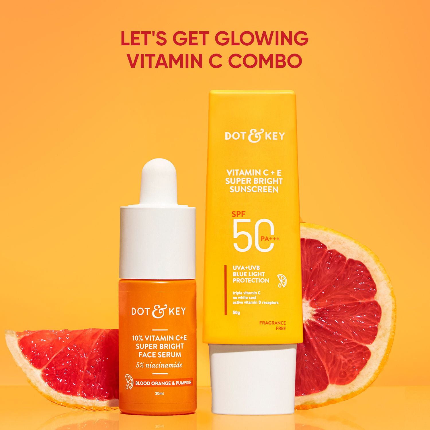 Buy Dot & Key Vitamin C Super Bright Sunscreen with 10% Vitamin C Face Serum - Pack of 2 - Purplle