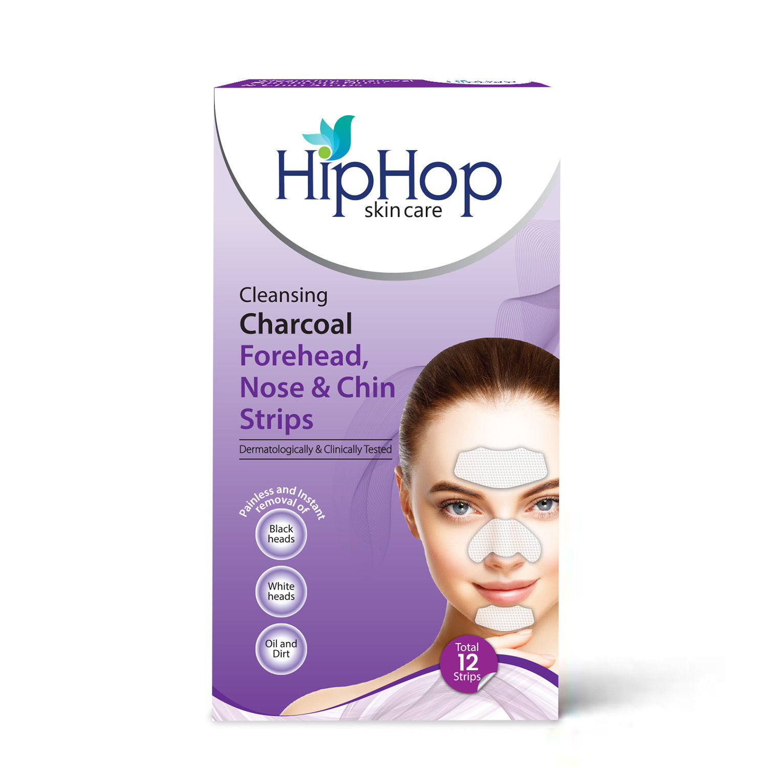 Buy HipHop Skincare Cleansing Charcoal Strips (12 pieces) - Purplle