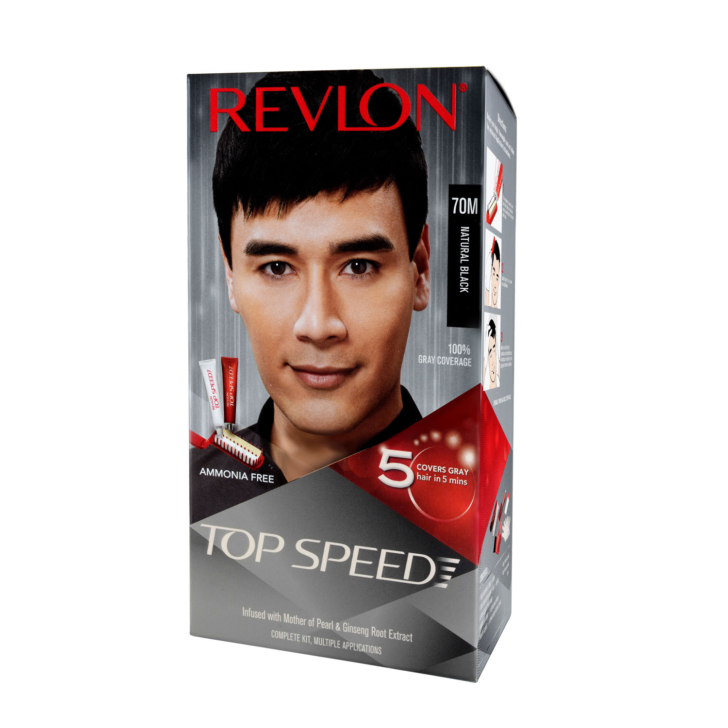 Buy Revlon Top Speed Hair Color Man-Natural Black 70M - Purplle