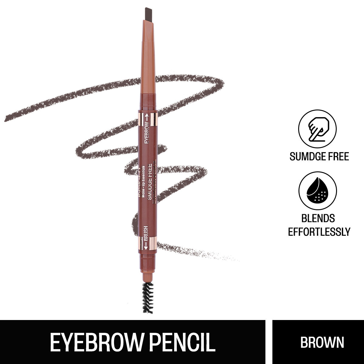 Buy INSIGHT COSMETICS SMUDGE FREE EYEBROW PENCIL_BROWN (0.5 g) - Purplle