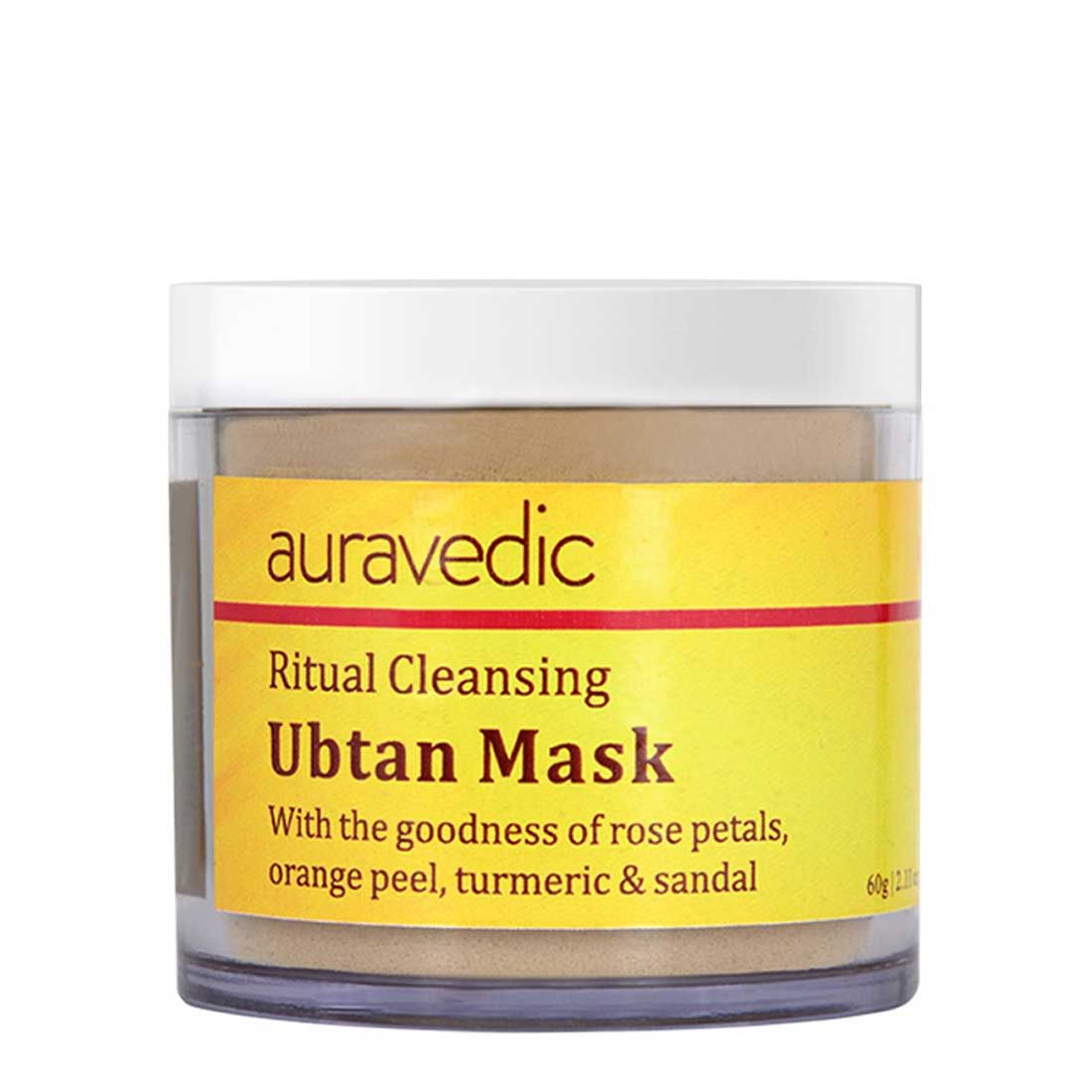Buy Auravedic Ubtan With Turmeric Powder, Sandalwood. Ubtan Face Mask With 100% Natural Ingredients. Ubtan Face Pack For Glowing Skin Bridal Haldi, Detan Face Pack For Skin Lightening (60 g) - Purplle