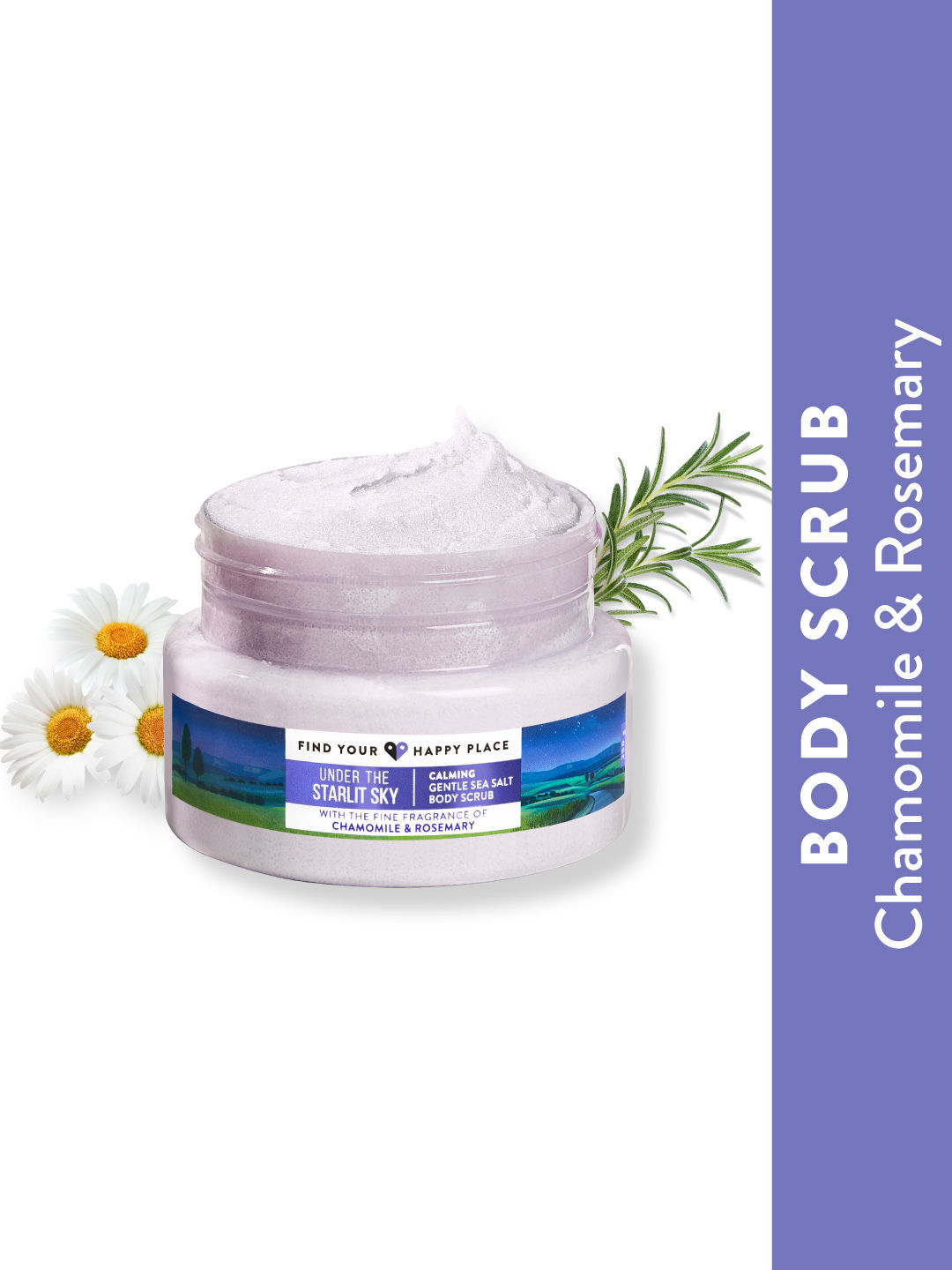 Buy Find Your Happy Place - Under The Starlit Sky Exfoliating Body Scrub Chamomile & Rosemary 250g - Purplle