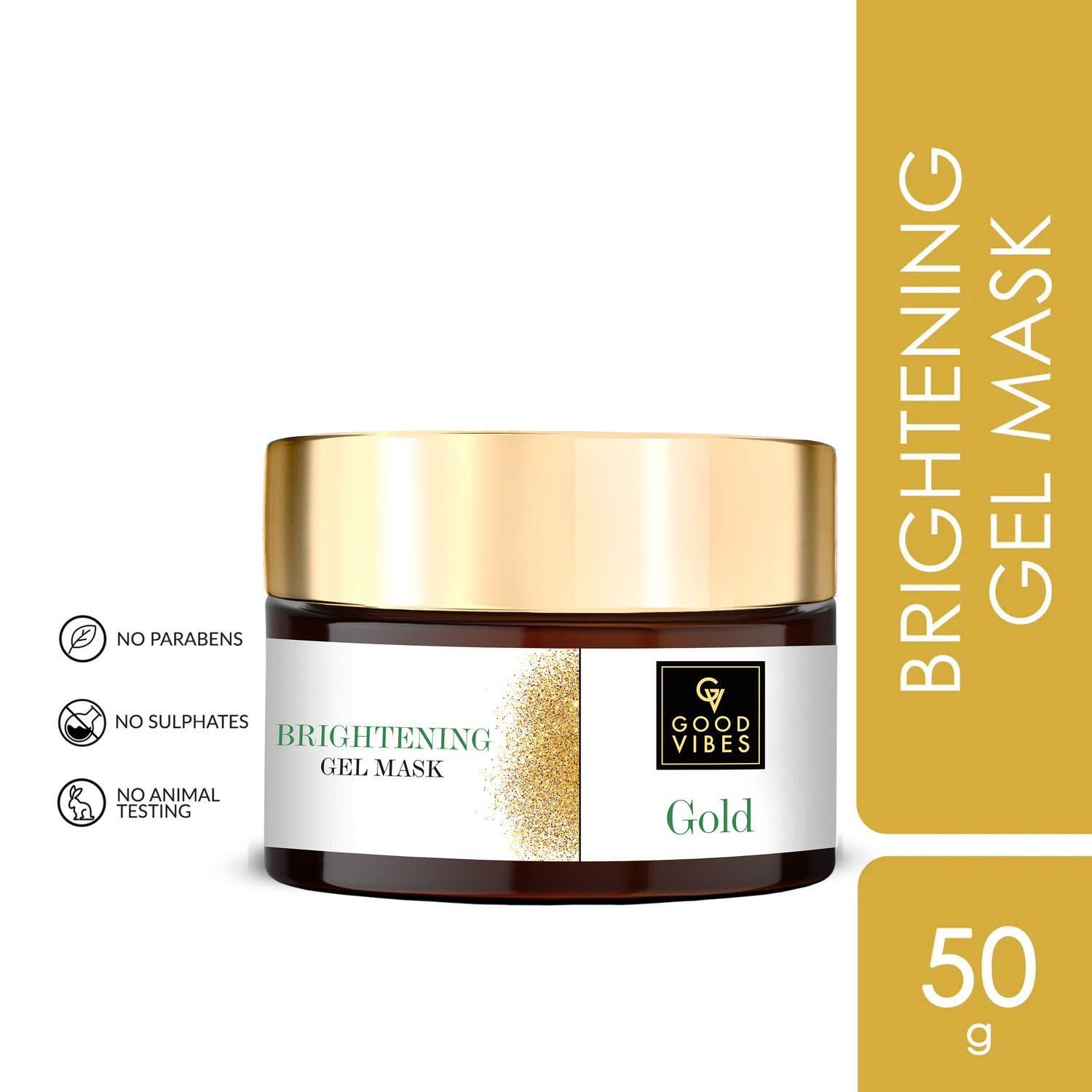 Buy Good Vibes Gold Brightening Gel Mask | Anti-Ageing, Nourishing | No Parabens, No Sulphates, No Mineral Oil, No Animal Testing (50g) - Purplle