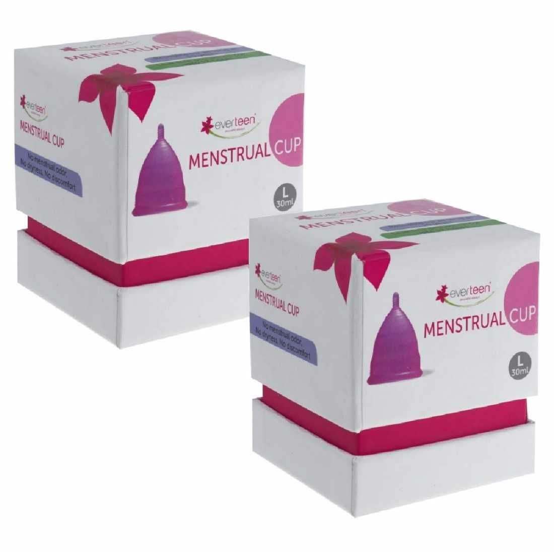 Buy everteen Large Menstrual Cup for Periods in Women - 2 Packs (30ml capacity each) - Purplle