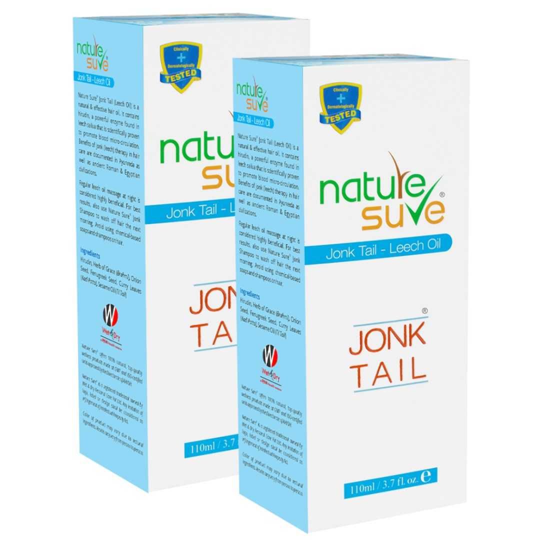 Buy Nature Sure Jonk Tail (Leech Oil) for Hair Problems in Men and Women – 2 Packs (110ml Each) - Purplle