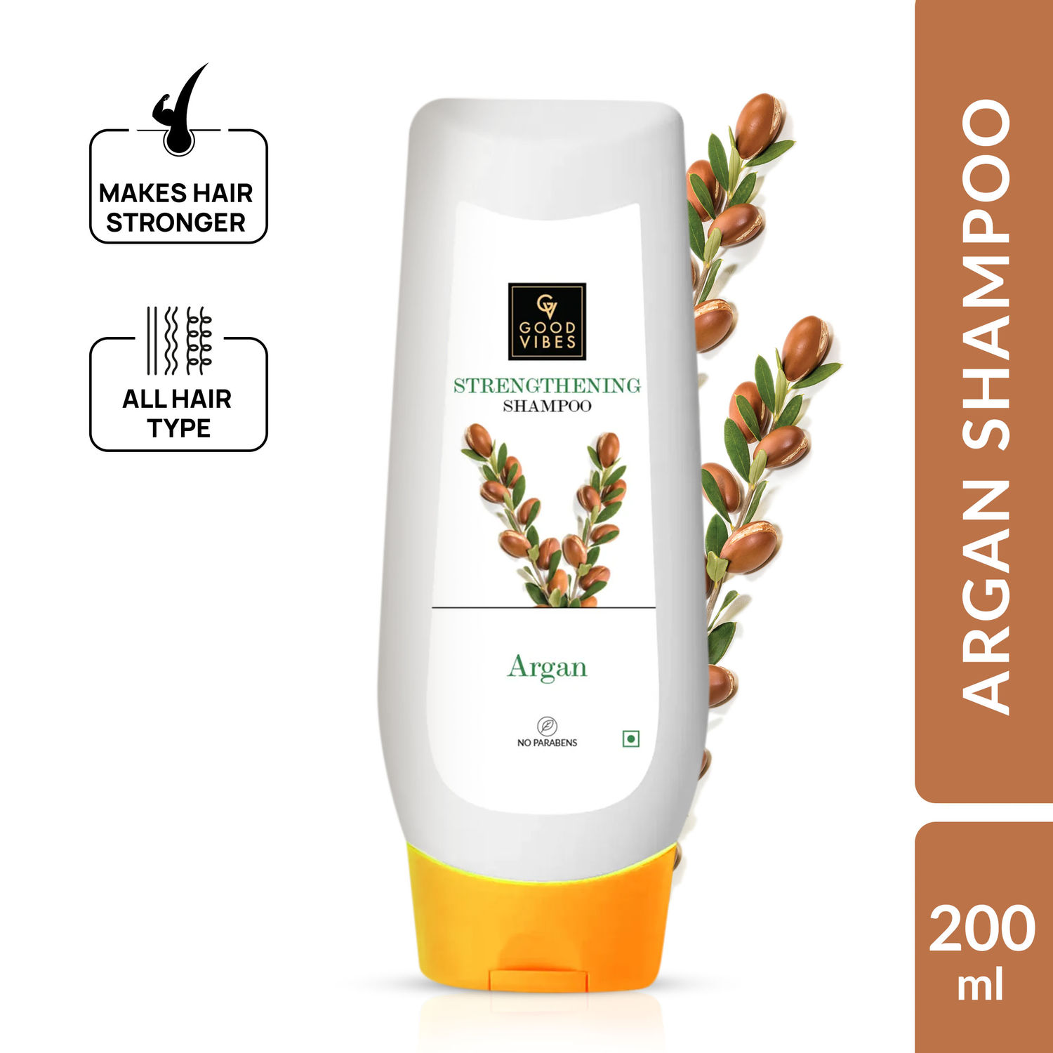 Buy Good Vibes Strengthening Shampoo - Argan (200 ml) - Purplle