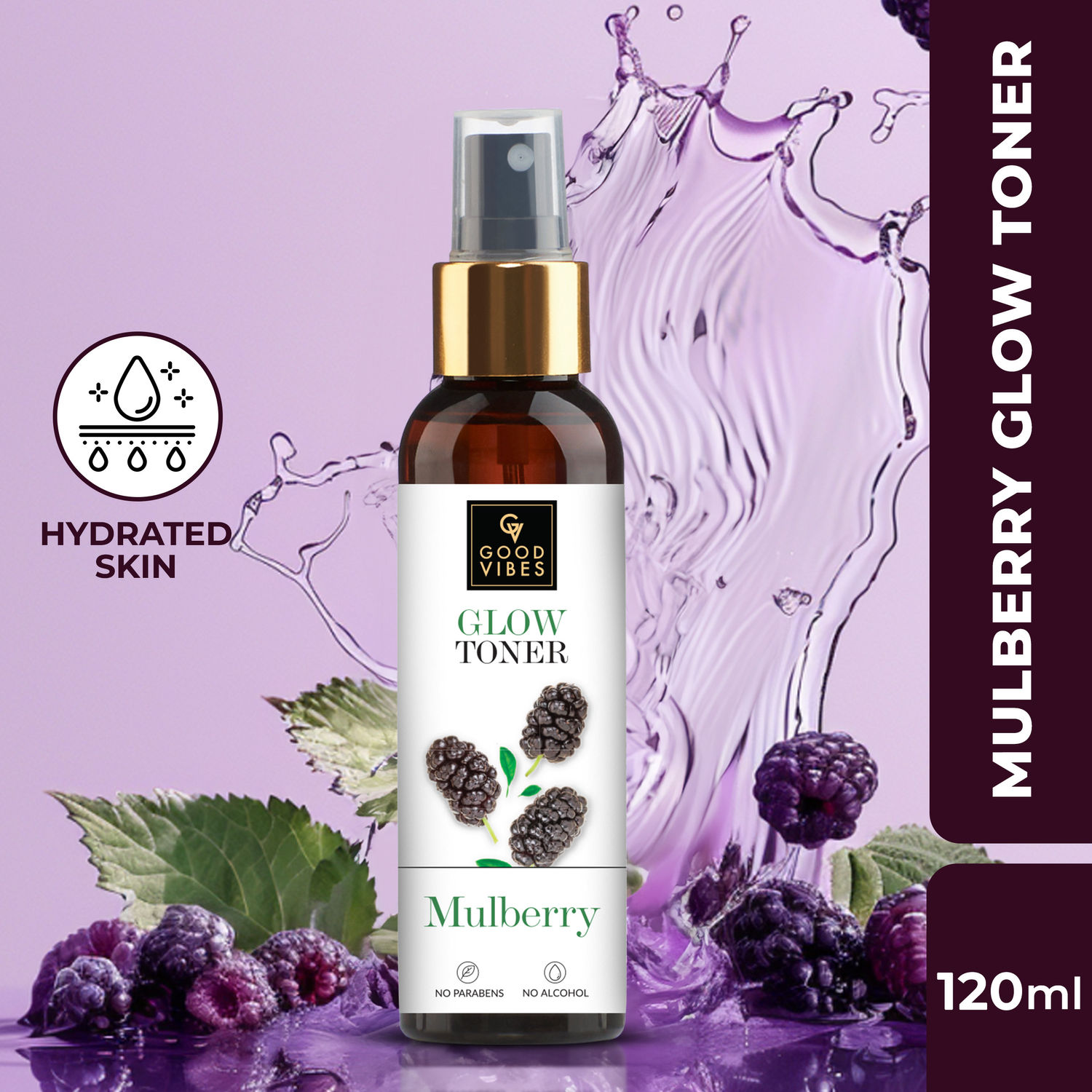 Buy Good Vibes Mulberry Glow Toner | With Honey | Anti-Ageing, Shrinks Pores | No Parabens, No Alcohol, No Sulphates, No Mineral Oil (120 ml) - Purplle