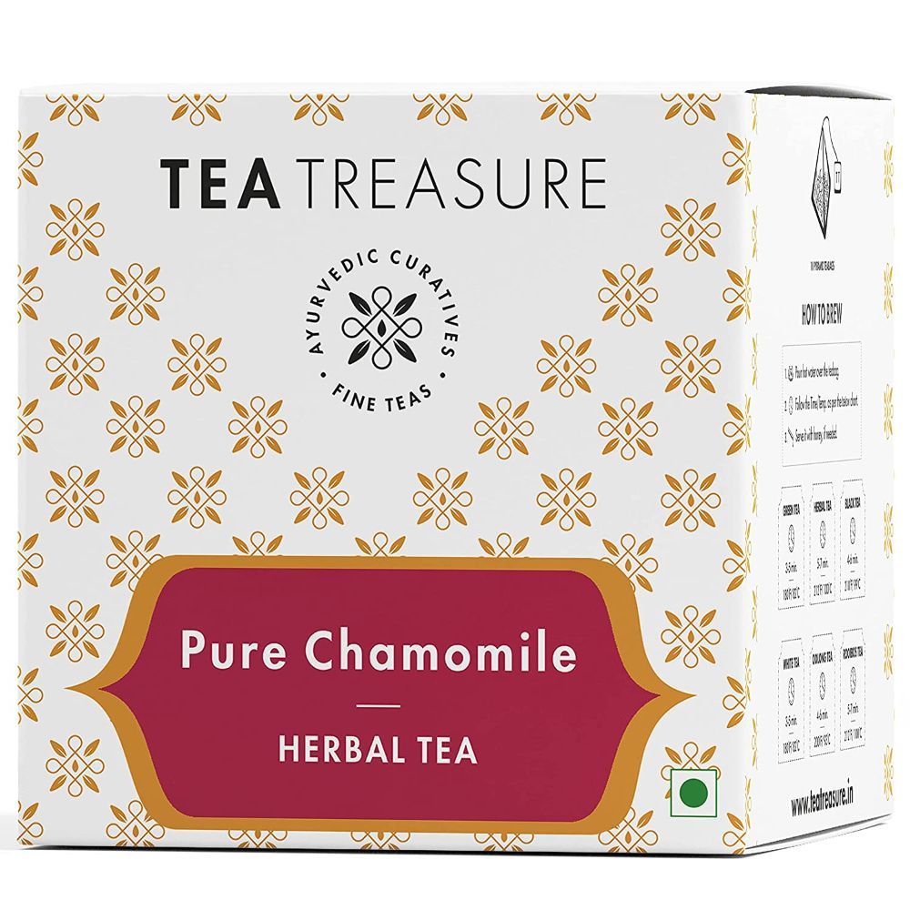 Buy Tea Treasure Organic Pure Chamomile Tea - 10 Pyramid Tea Bags - Purplle