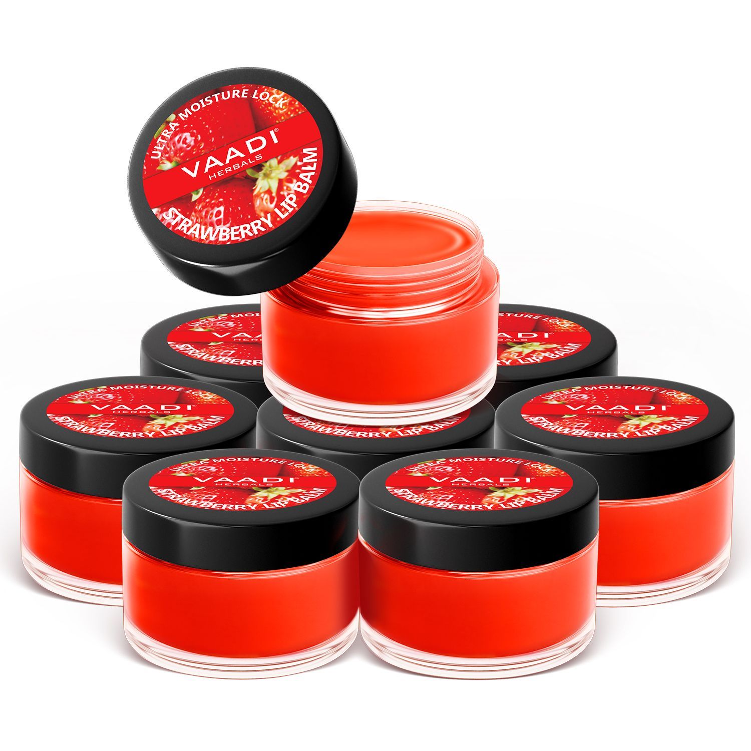 Buy Vaadi Herbals Lip Balm Strawberry & Honey Super Value Pack Of 8 (6 + 2 Free) (10 g X 8) - Purplle