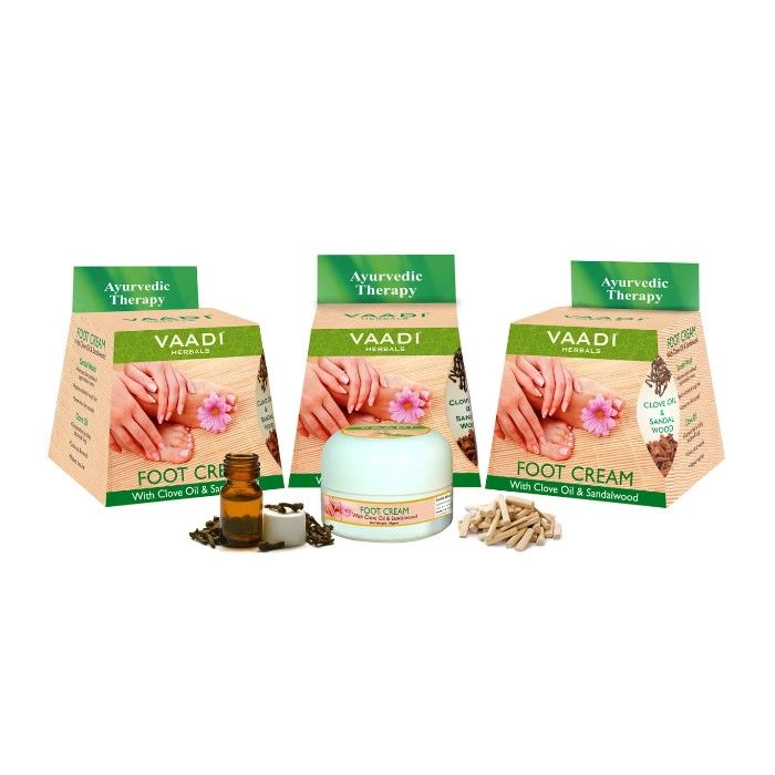 Buy Vaadi Herbals Foot Cream Clove & Sandal Oil (30 g) (Pack of 3) - Purplle