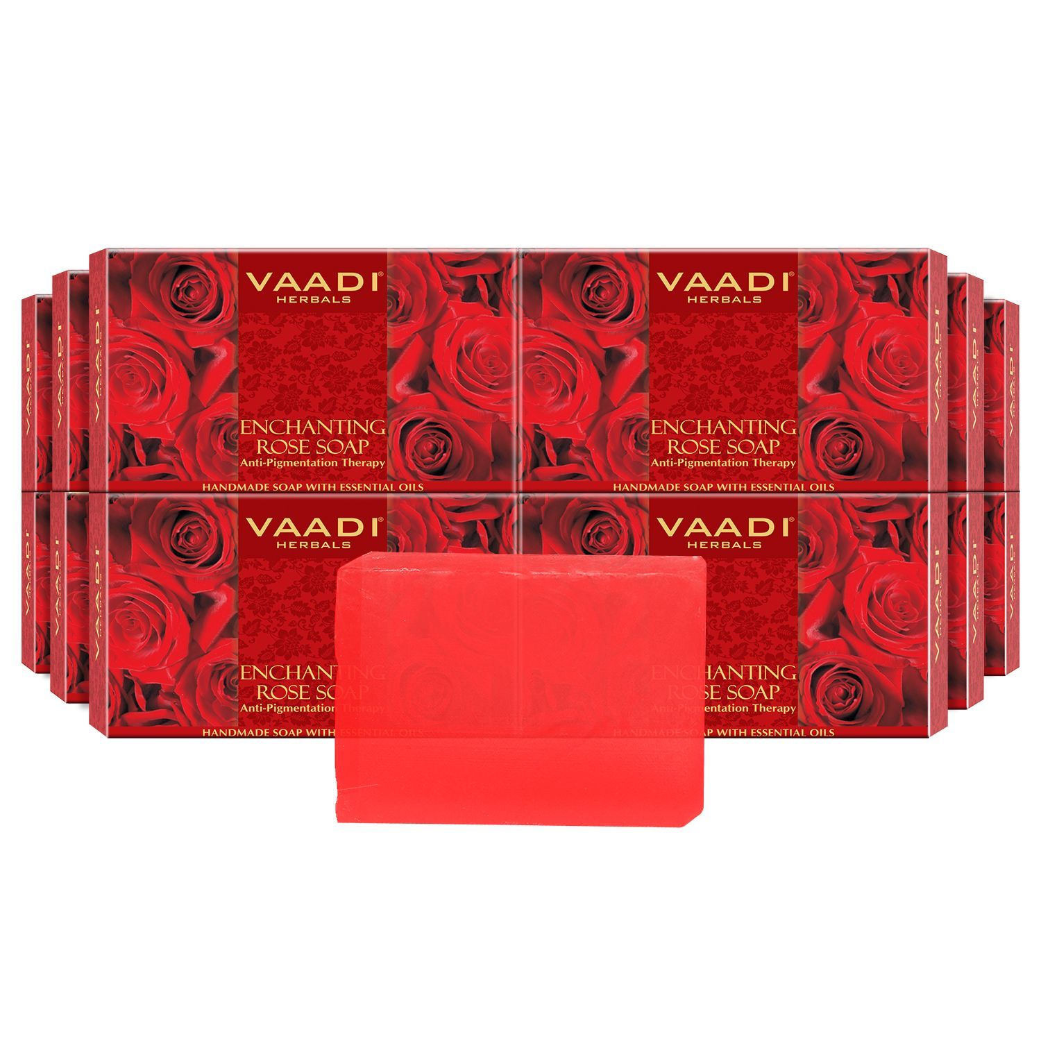 Buy Vaadi Herbals Pack of 12 Enchanting Rose Soap with Mulberry Extract (12 x 75 g) - Purplle