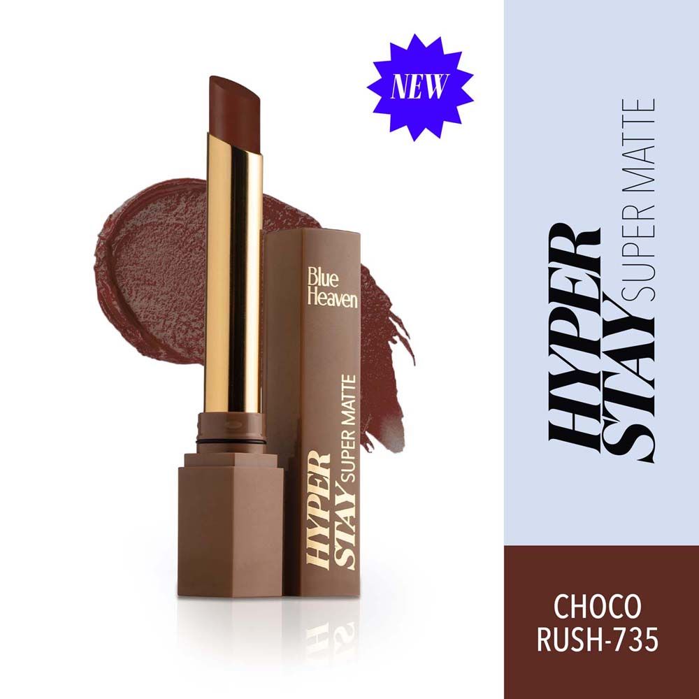 Buy Blue Heaven Hyperstay Super Matte Lipstick -Choco Rush, 735, 2.2gm - Purplle