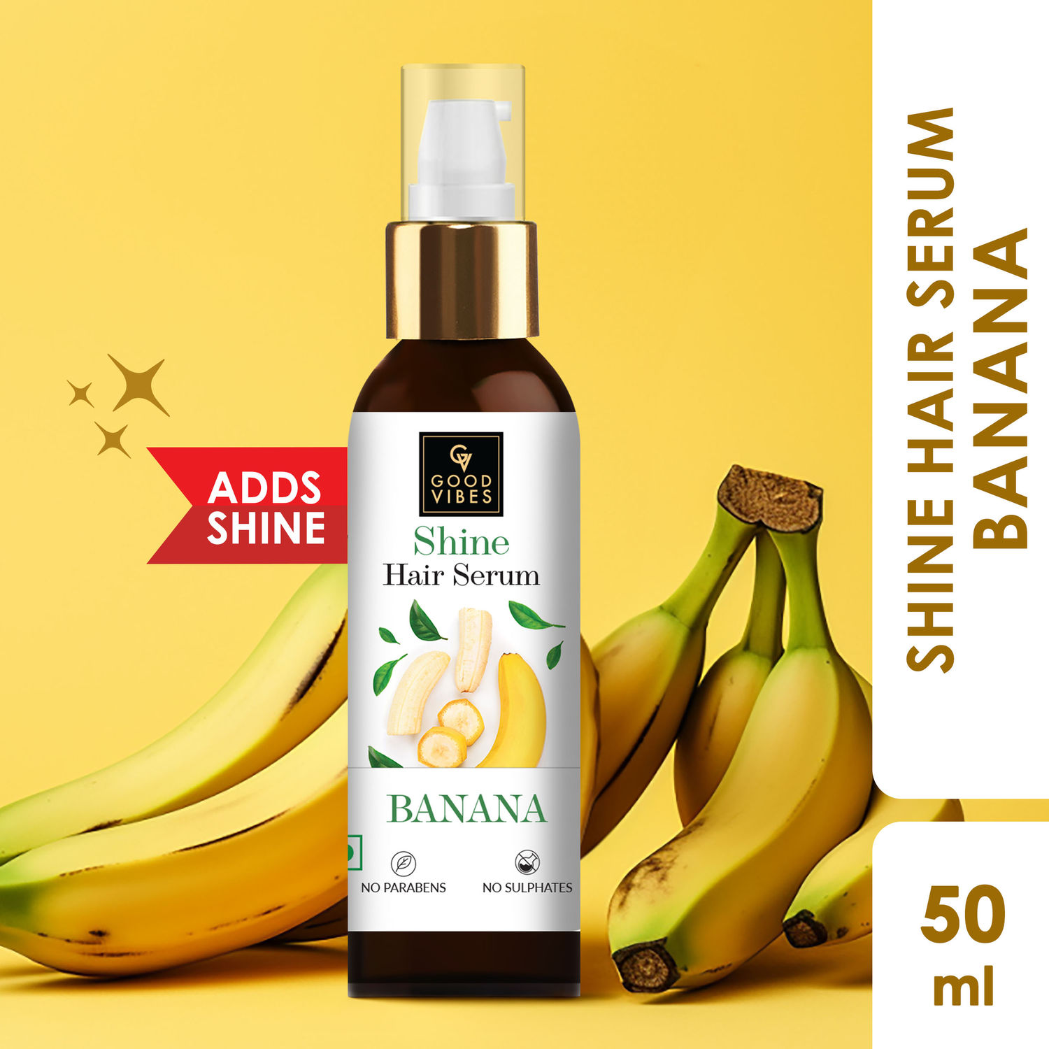 Buy Good Vibes Banana Shine Hair Serum- (50ml) - Purplle