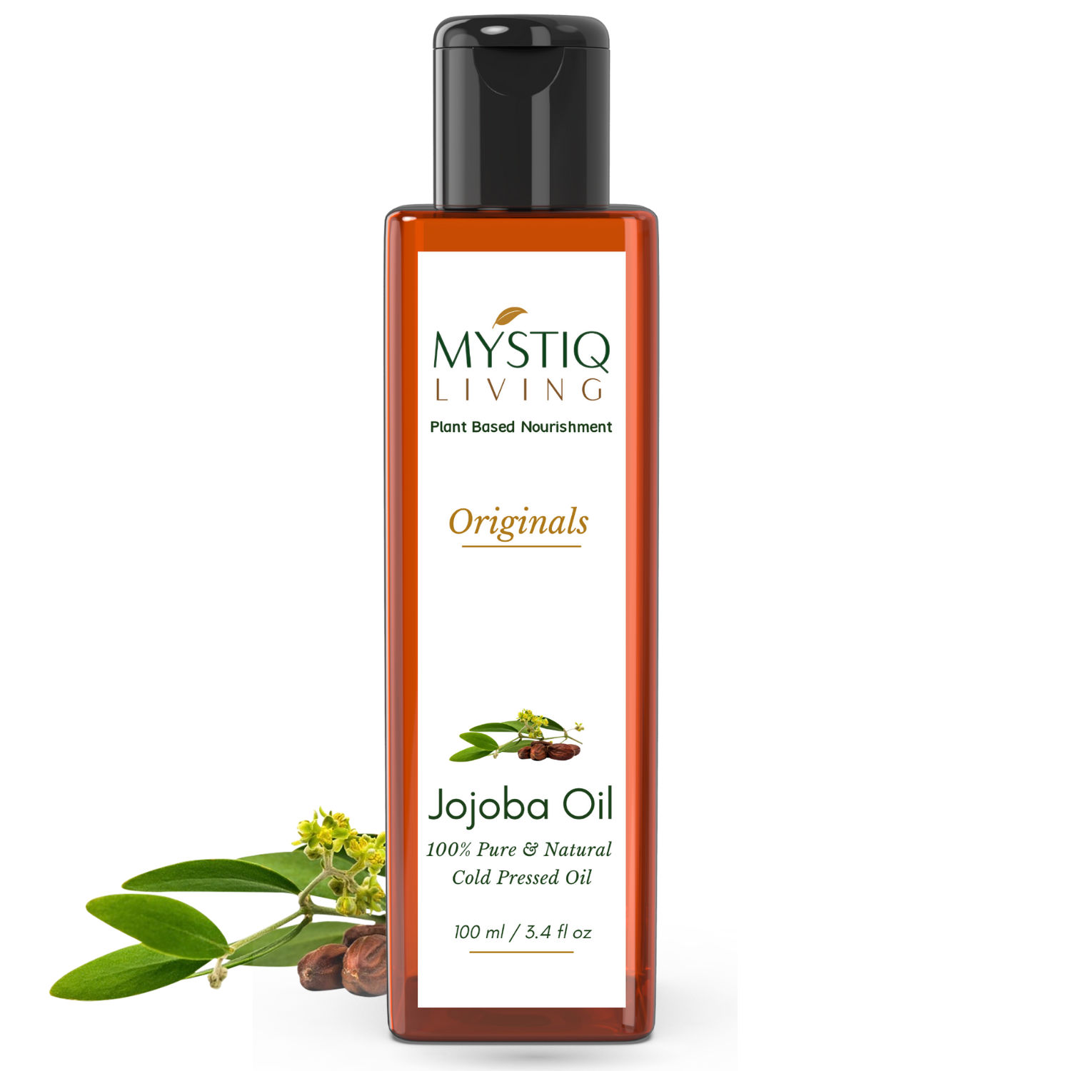 Buy Mystiq Living Originals - Pure Golden Virgin Jojoba Oil | Hair, Skin & Face Care | Natural Makeup Remover | Cold Pressed | 100% Pure and Natural - 100 ML - Purplle